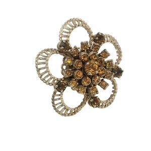 Vintage Barclay Brooch - 1940s - Openwork Rhinestone Brooch